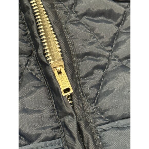 VINTAGE 70s Quilted Nylon Navy St. Moritz Vest Front Pocket Small Made in Korea - Picture 7 of 9